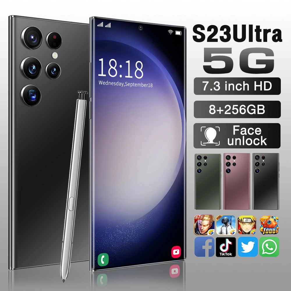 Original Wholesale/Supplier S23 Ultra 5g memória OEM 7.3 Smartphone Android 13 Cell de polegadas