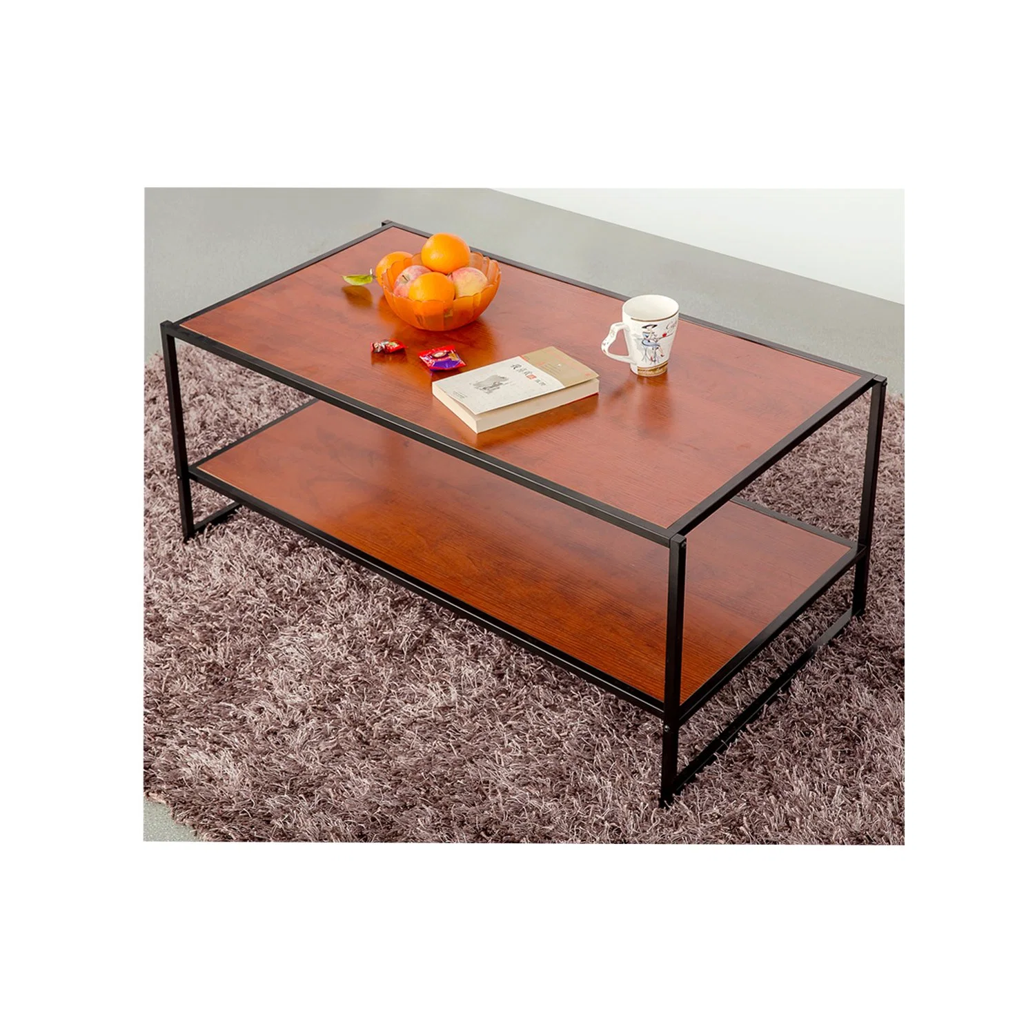 Nesting Coffee Tea Table Set for Home Living Room Wooden Top Metal Frame Design Cheap Price Whosale