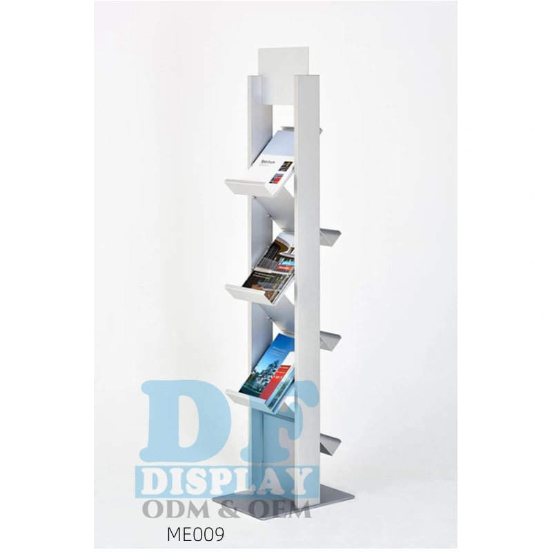 Brochure Display Rack for Advertising Brochure with 4 Shlves Metal for Airport /Counter/Bus Station