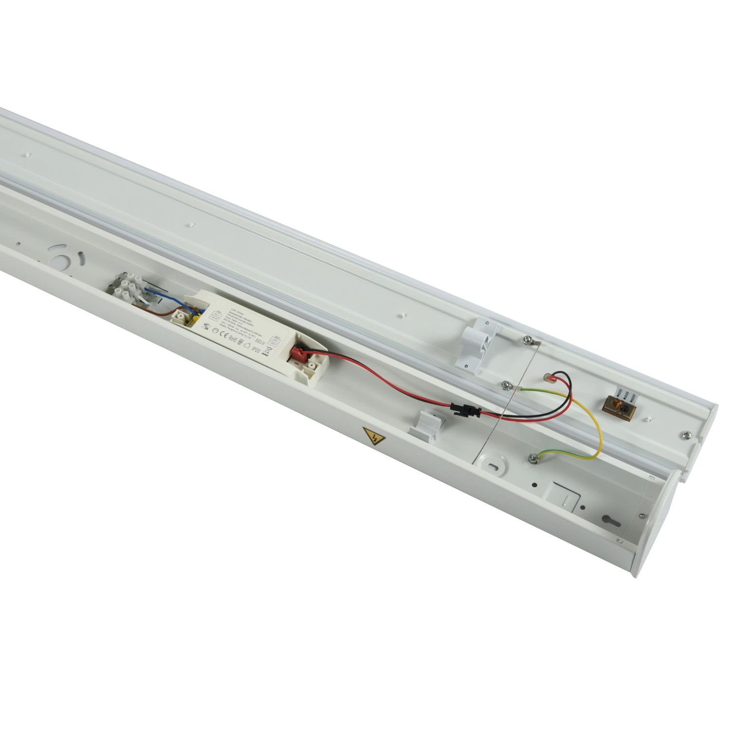 2 قدم 4 أقدام 5 أقدام 6 أقدام LED Batten Linear Tunnel Lighting IP20 مصباح LED لمبيت معدني مقاوم للمياه مقاومة للماء، مصباح أبيض غير مزوّد بمشابك تثبيت سهل لضوء أنبوب TriProof