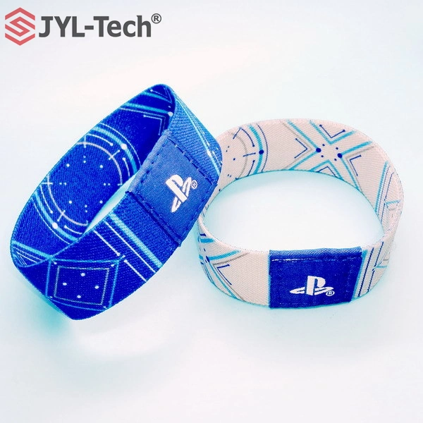 Custom Heat Transfer RFID Elastic Fabric Wristband Bracelet for Event