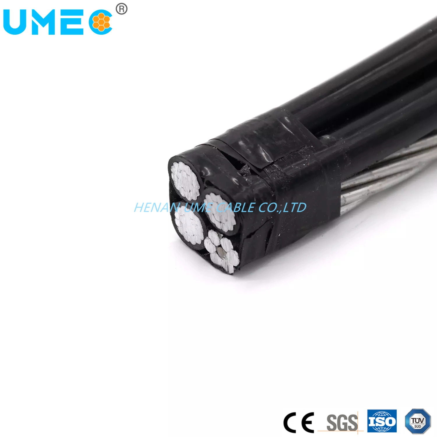 CE sobrecarga ISO Línea de distribución ABC Cable XLPE con aislamiento de PVC/PE/AAC/ACSR/AAAC Cable conductor Quadruplex de caída del servicio