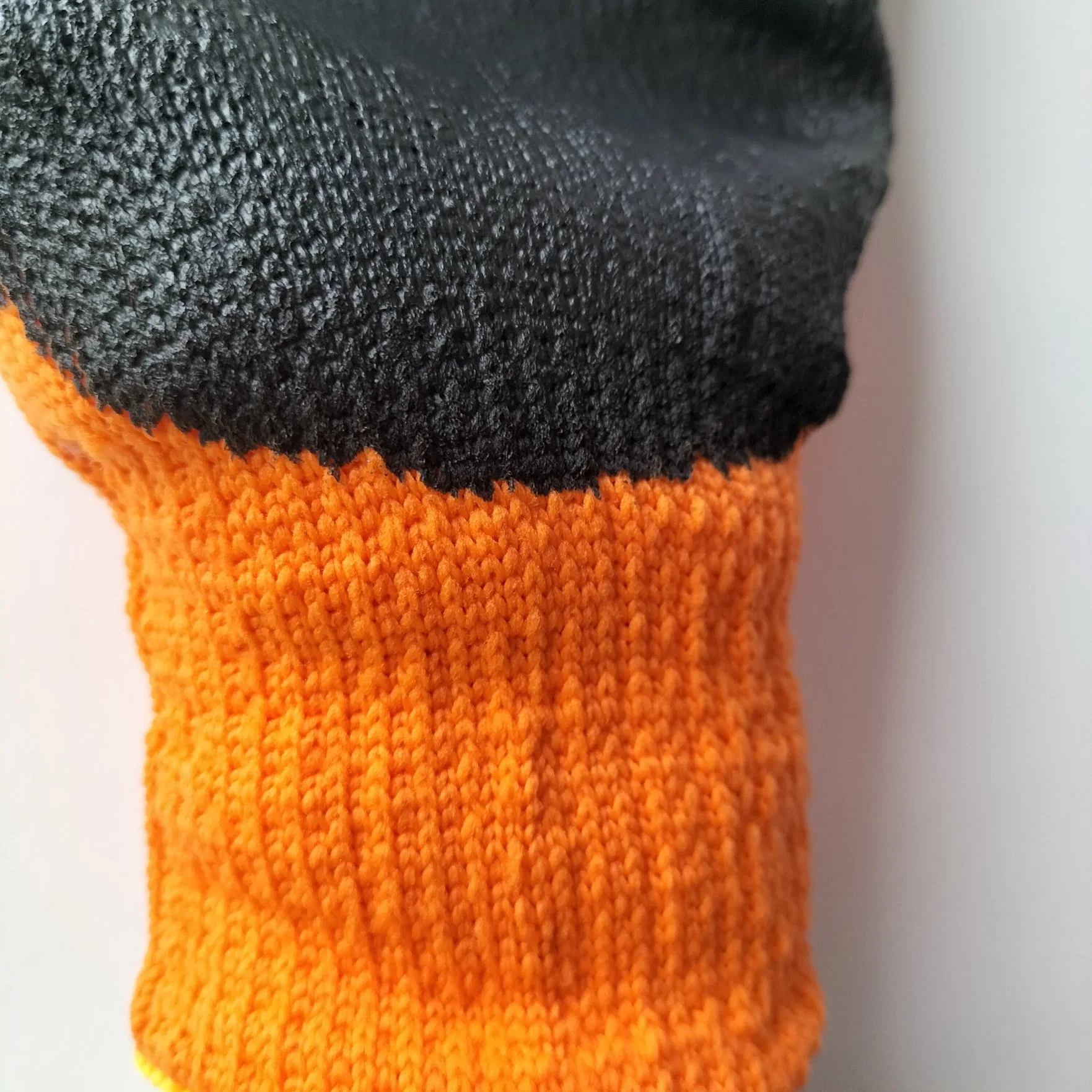 Gants de travail en maille revêtus de latex et de paume orange