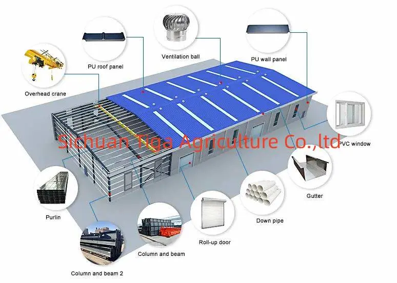 Customized Industrial Prefabricada Warehouse Workshop Design Metal Steel Structure with Low Price