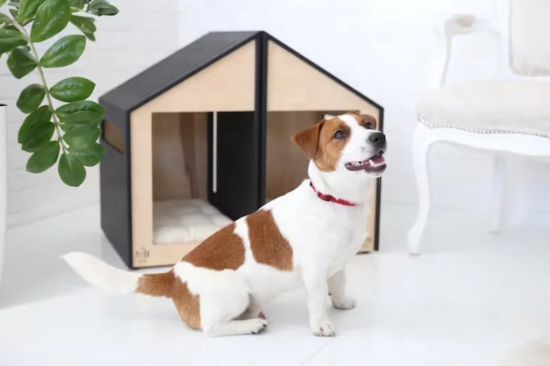 Casa moderna de dos perros o gatos gemelos inteligente Perrera Caja cama Pet Pet muebles interiores