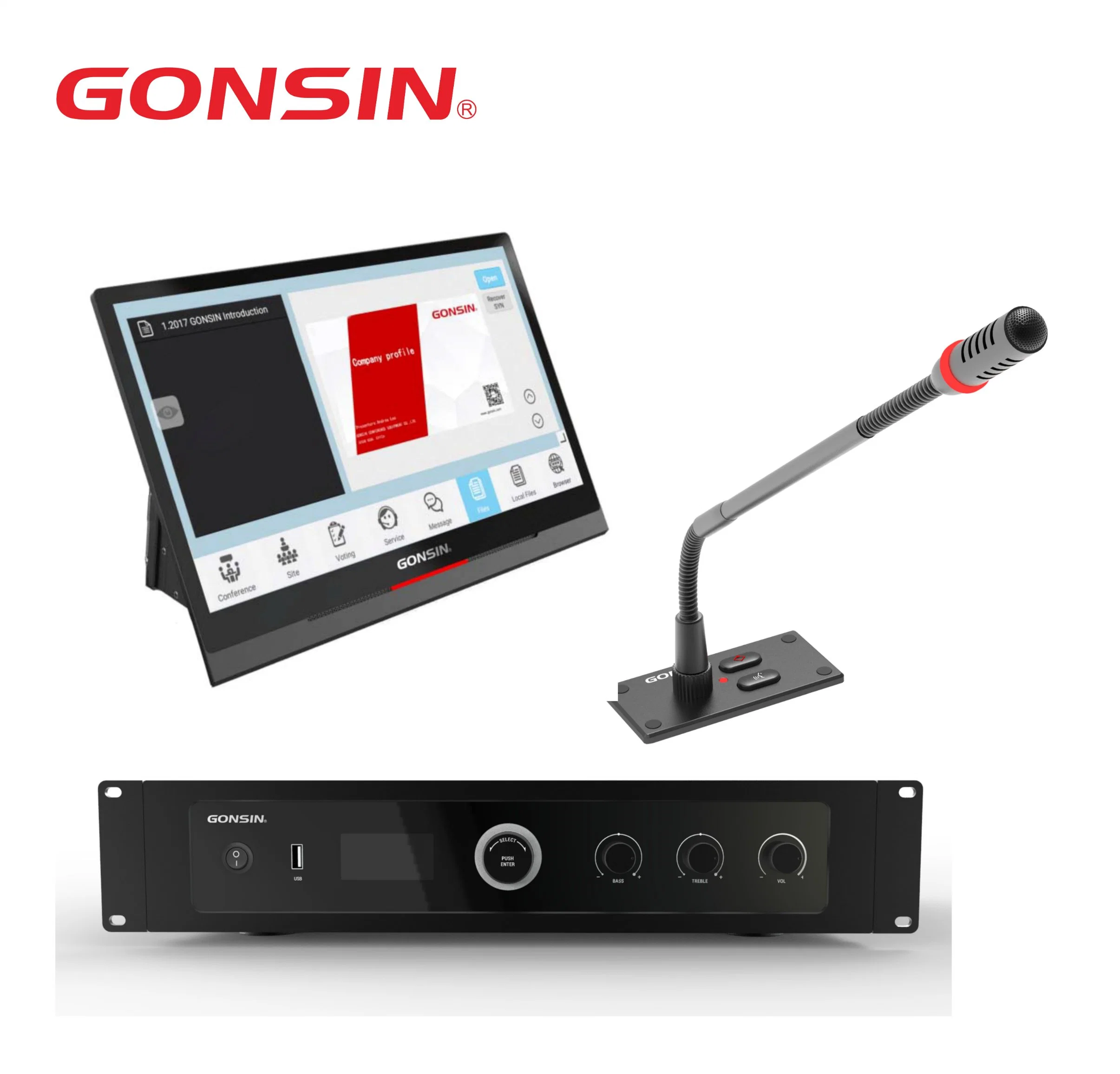 Paperless Audio Video Conference System Motorized LCD Monitor Lift Intelligent Conference System