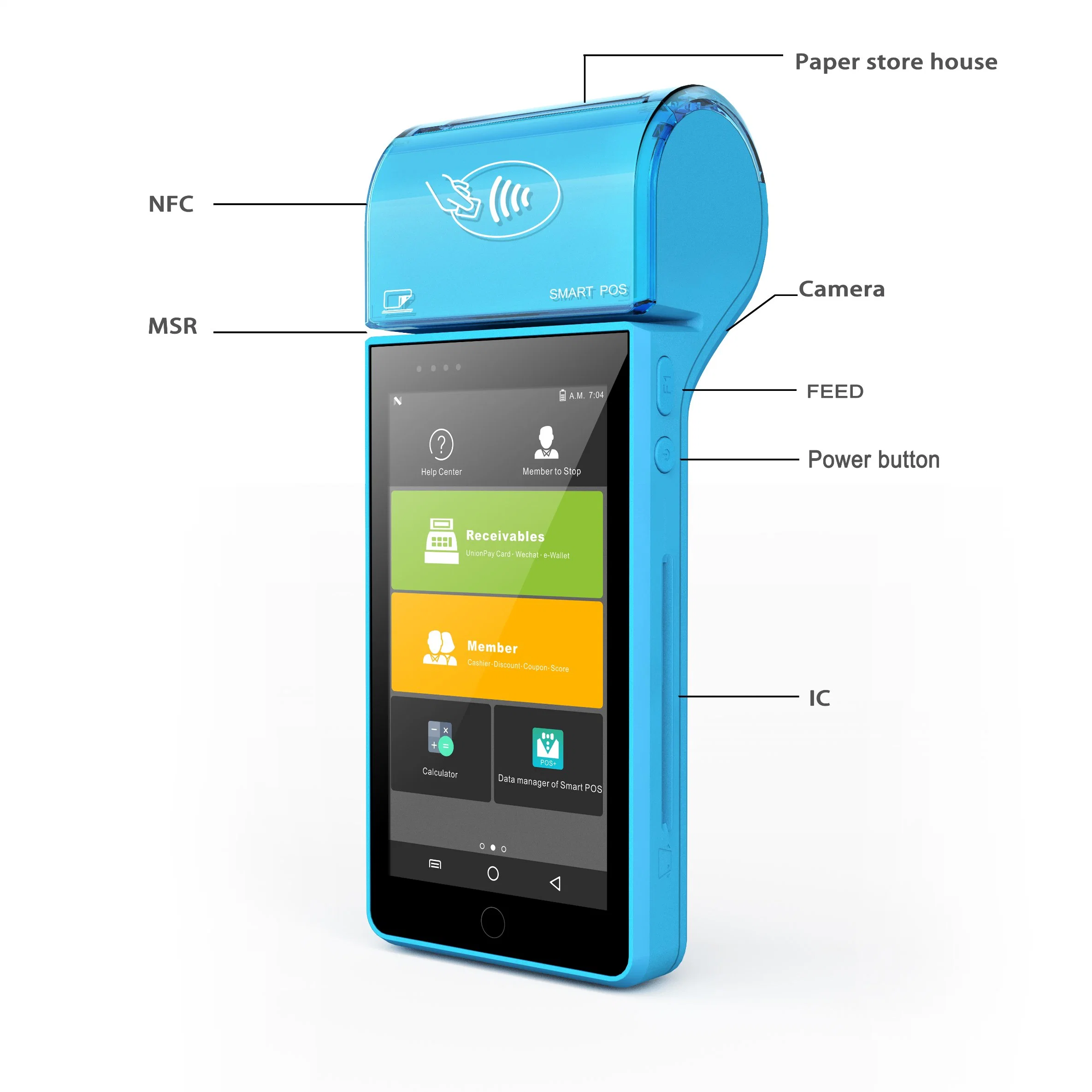 3G/4G المس المحمول Smart المحمولة جهاز إنهاء الماسحة الضوئية PDA