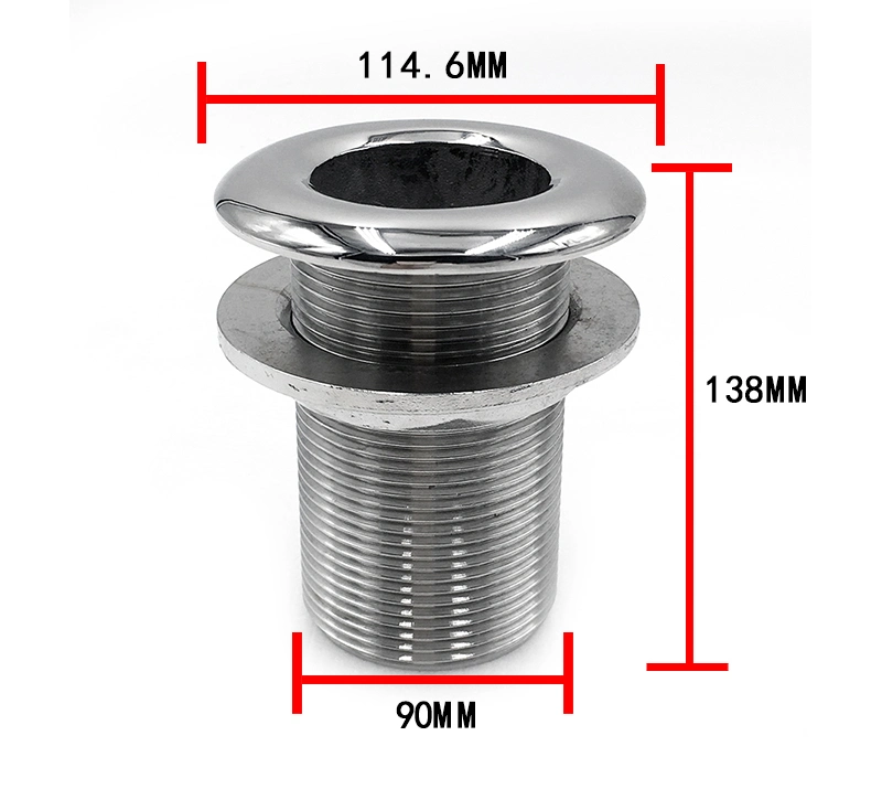 Marine Yacht Drain, tubo de escoamento, com escumalha, aço inoxidável, 1/2" Casco de barco