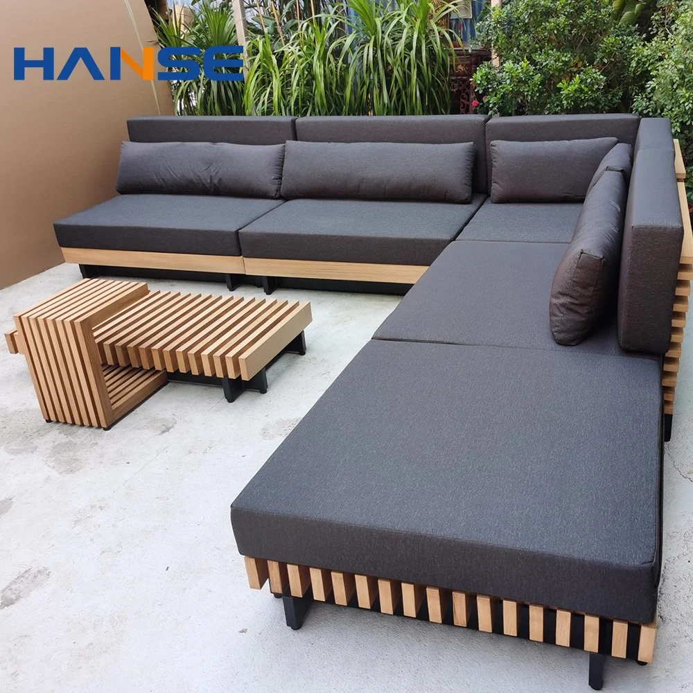 Lujo All-Weather exterior madera de teca, mimbre muebles sofá individual