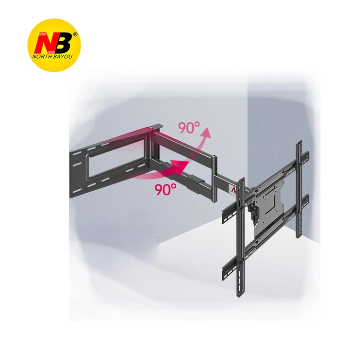 to Thailand Nb Sp2 40"-70" 60"65" 68.2kg Heavy Duty Strong Retractable Long 3 Arm Full Motion LCD TV Wall Mount Bracket 110-712mm