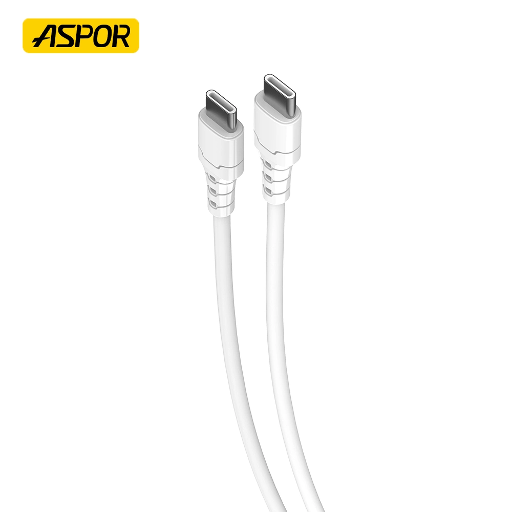 Aspor A098 100W Type C to Type C Pd Fast Charging Cable Protection Silicone Data Line Rubber Protective Sleeve 1m Type C Cable