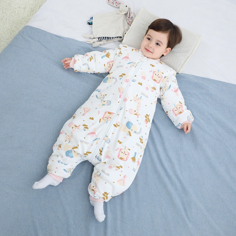 Thin Cotton Baby Pajamas Long Sleeve Kick Proof Cotton Detachable Infant Sleeping Bag