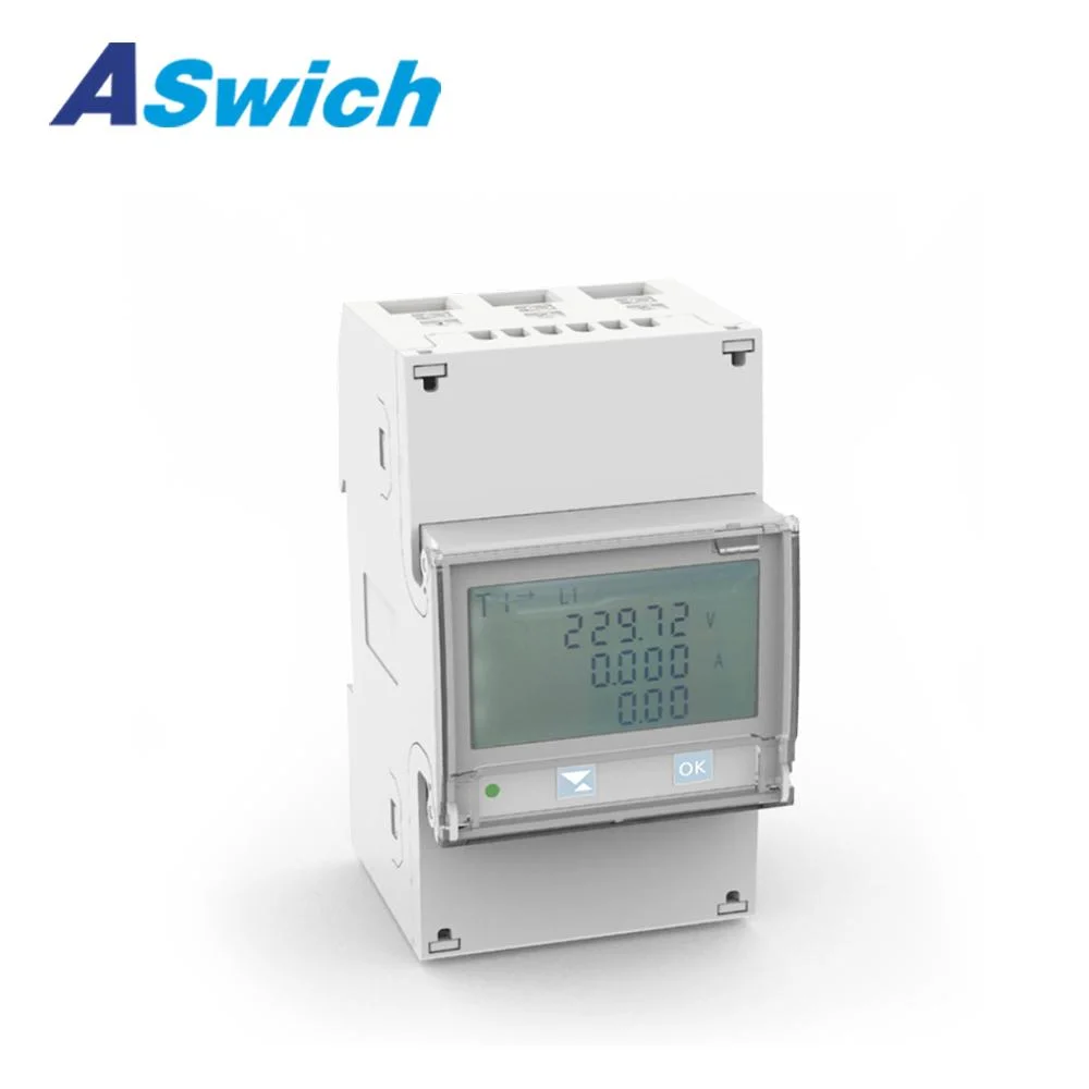 DIN Rail 3 Phase Smart Digital Energy Kwh Monitor Meter with Smart Communication RS485