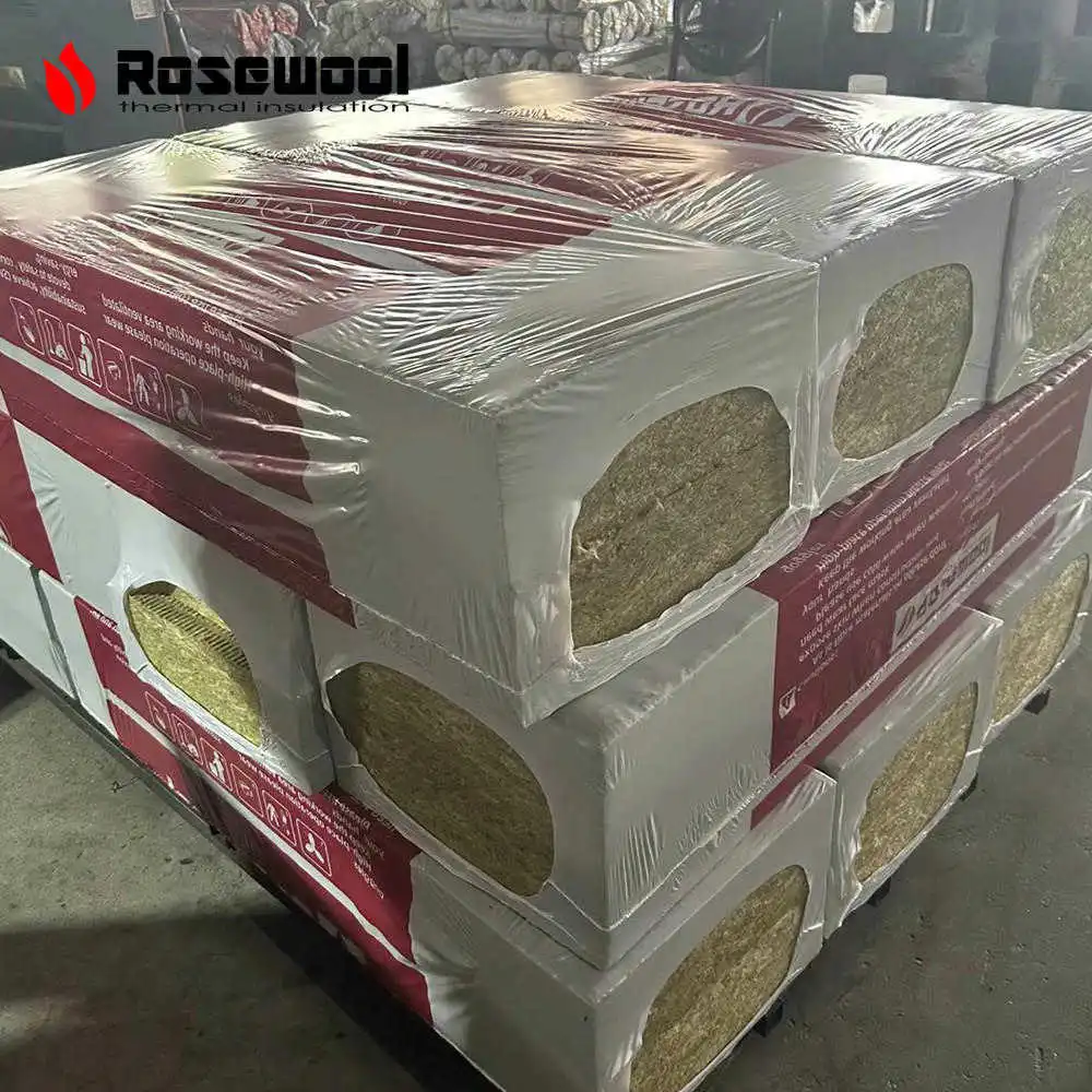 25-150mm 60-150 kg/m³ matériaux d'absorption acoustique Rockwool matériau de construction Rosewool Panneaux acoustiques