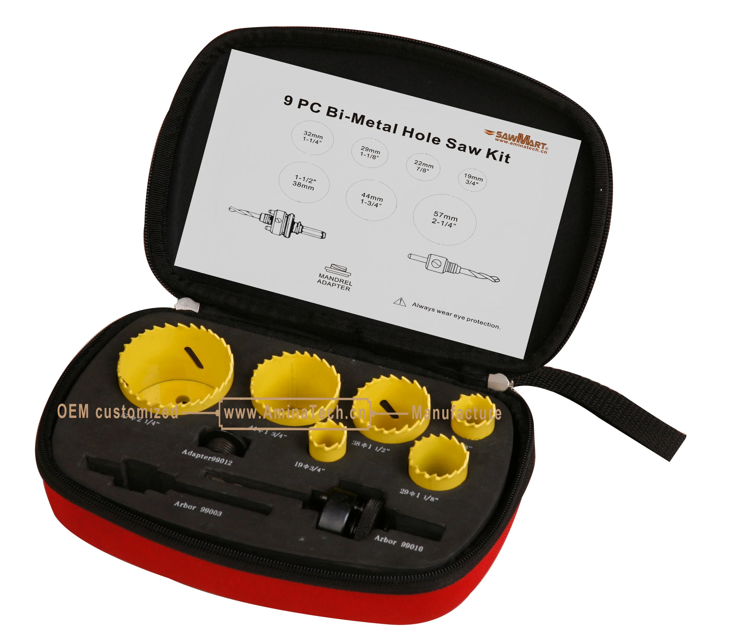 9PCS Yelllow Bi-Metal Hole Saw Set,Power Tools,Drill Bits