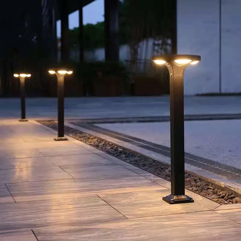 CE IP65 aluminio LED decorativo exterior Bollard lámpara Jardín Solar Luz para el camino de Lawn Yard