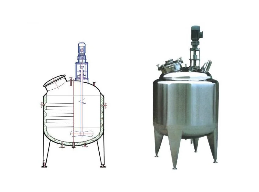 Agitador químico de acero inoxidable con revestimiento de vacío con líquido Calefacción máquina mezcla mezcla tanque para la venta