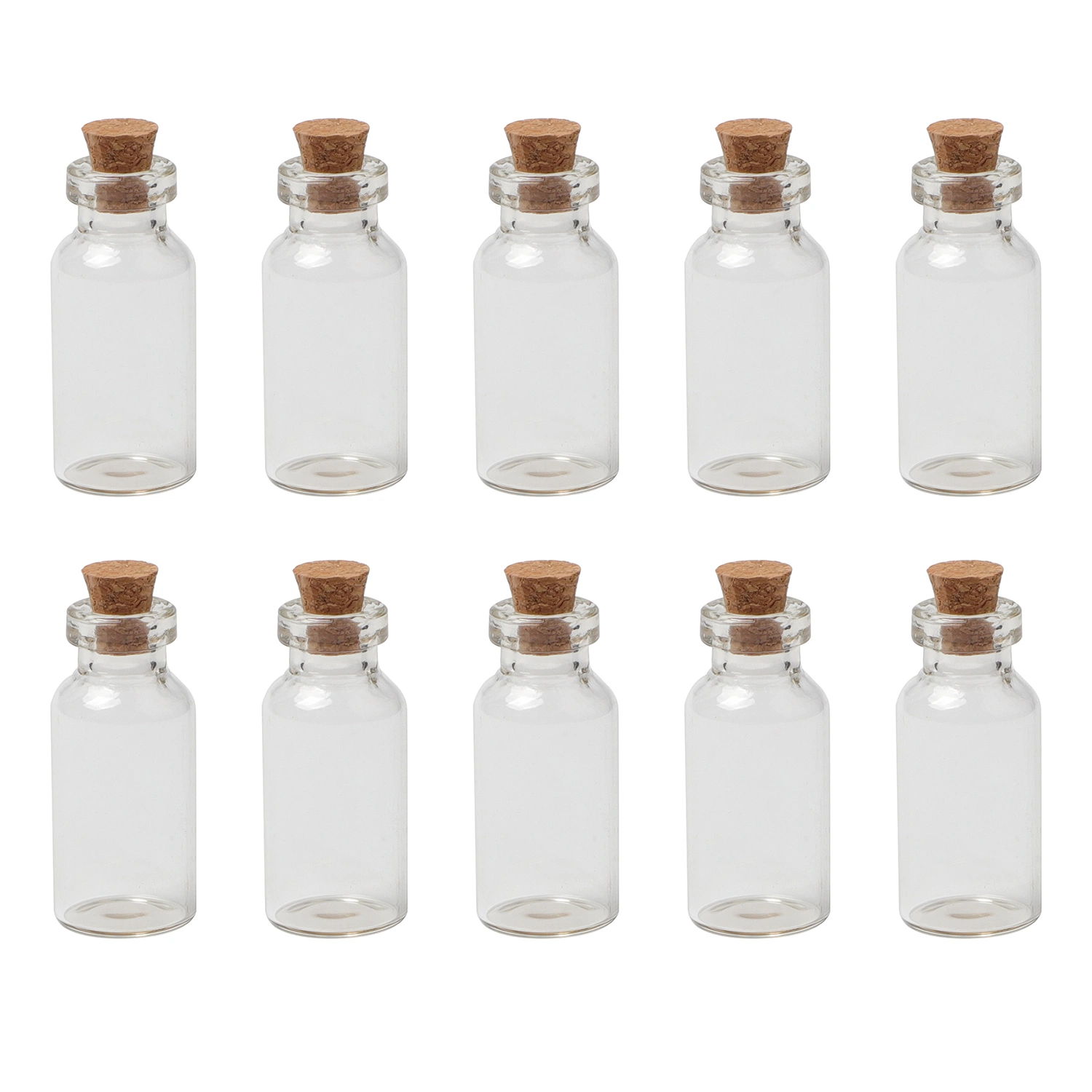 21995 6PC 3.9cm Mini Clear Glass Wishing Bottle with with Cork Top for Home Decor