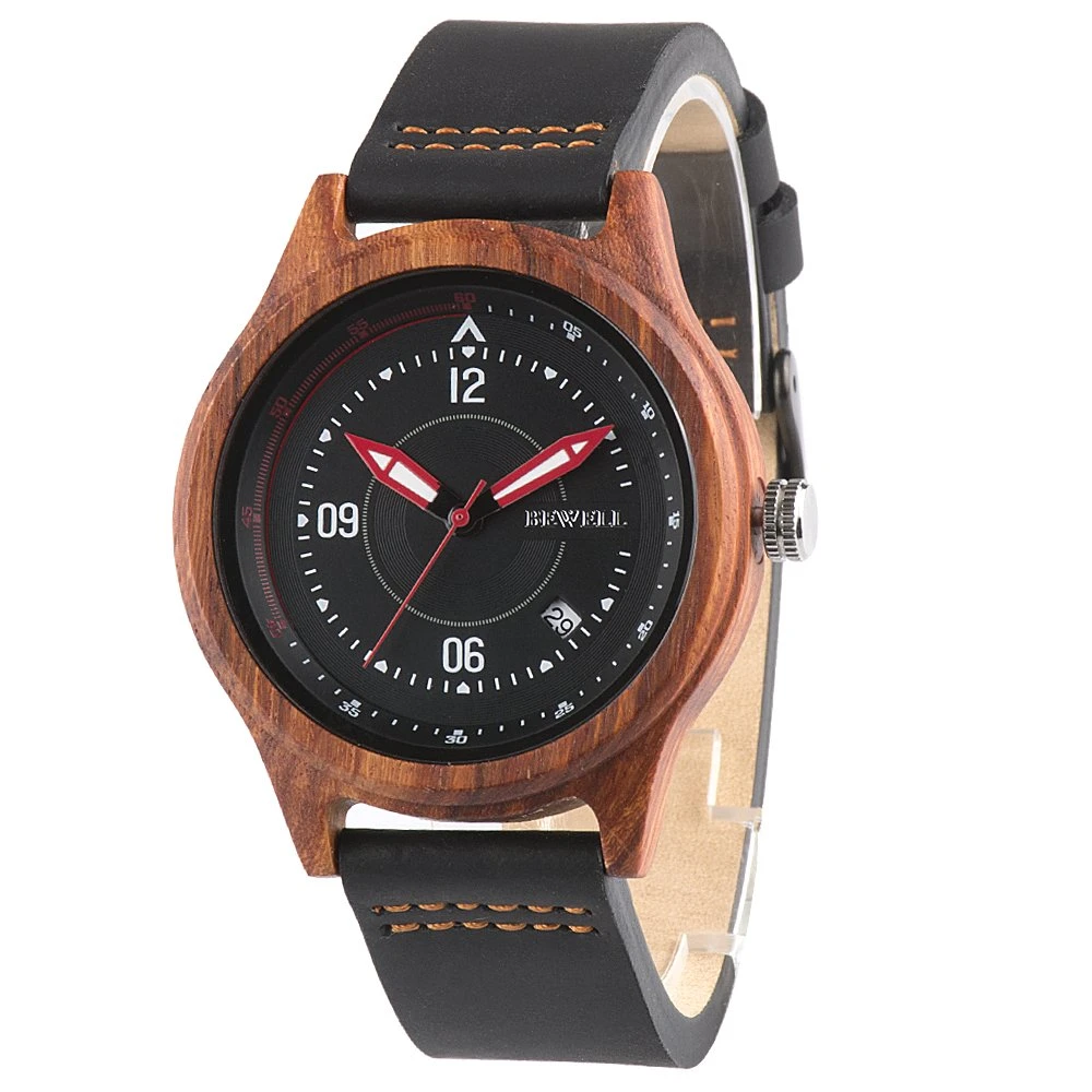 Preis von Western High Quality Wood Watch austauschbares Leder Nylon Armband Minimalistische Uhren
