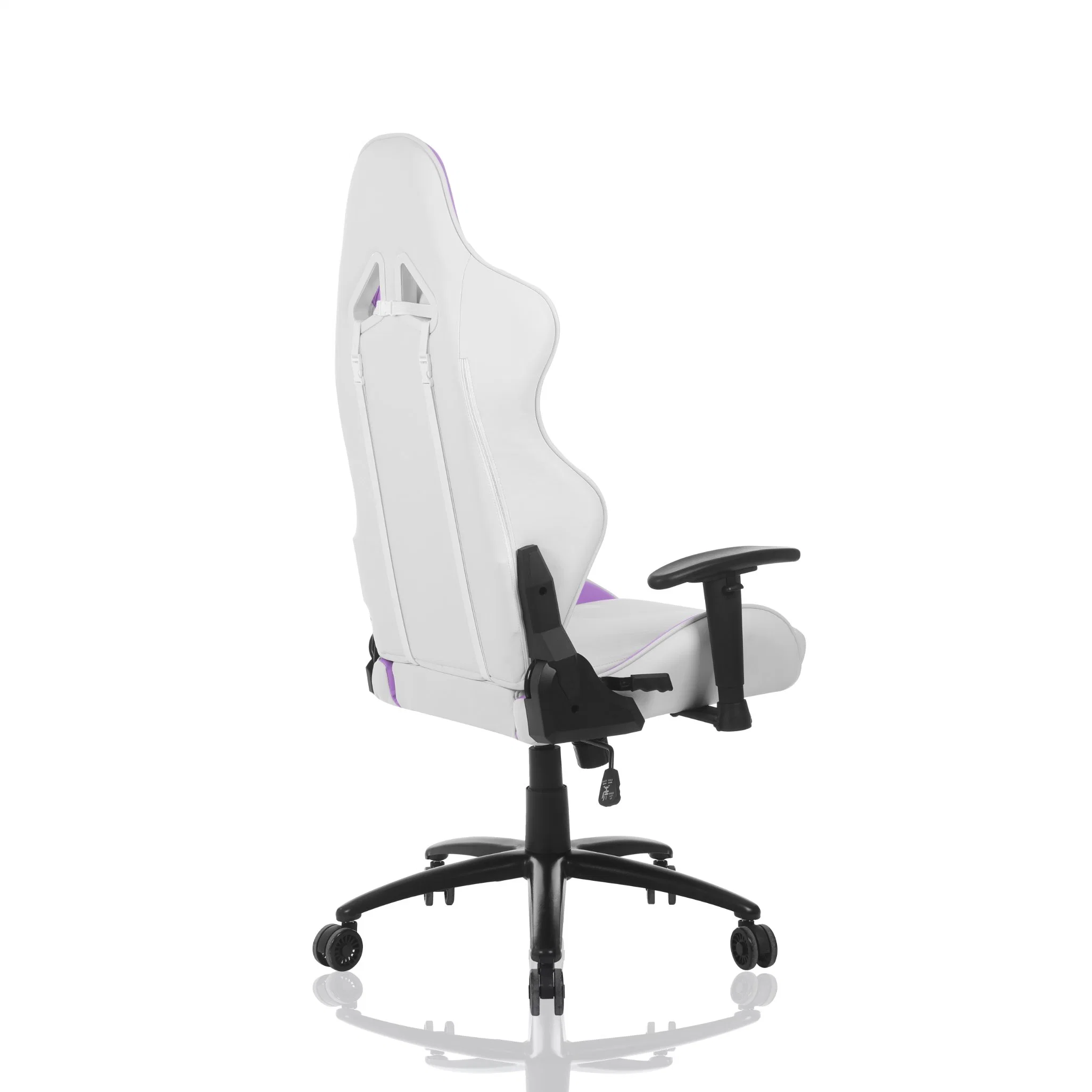 Chaise de jeu vidéo personnalisée de couleur violette avec base en métal.