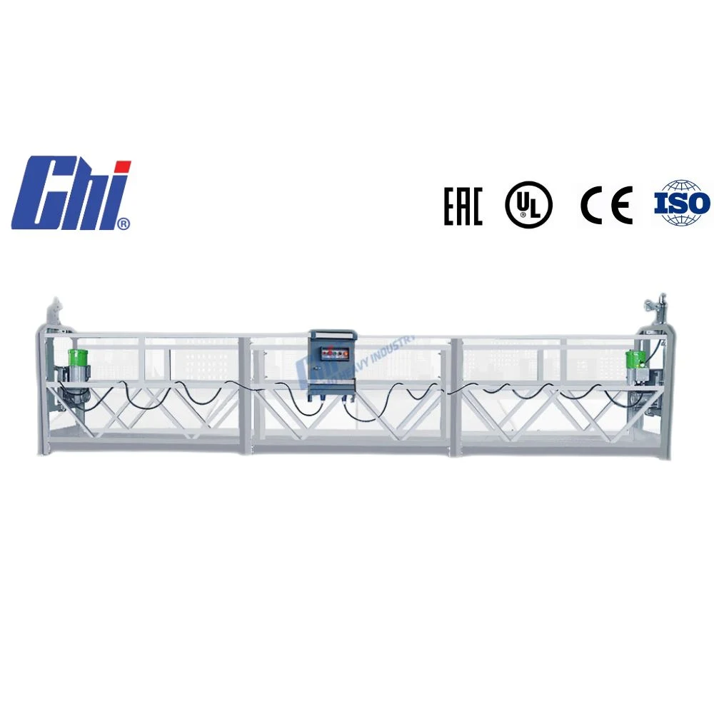 Elevador eléctrico Plataforma de trabajo suspendida de aluminio para la limpieza de cristales y la instalación de muros de cortina con aprobación CE