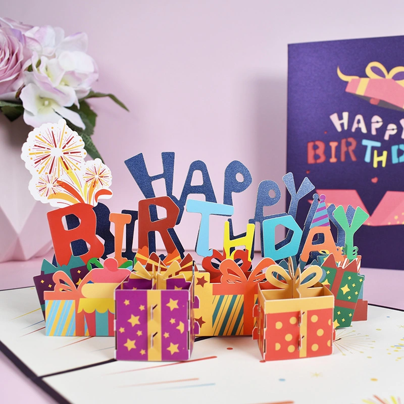 China Wholesale/Supplier Fashion Happy Birthday 3D Printing Thank You Greeting Cards