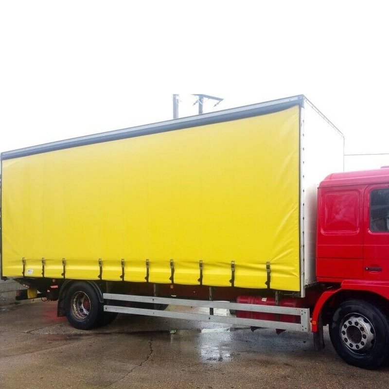 PVC Clear Vinyl Coated Fabric Tarp, Waterproof Polyester Canvas Finished Side Cutrain Tarpaulin for Truck Bodies