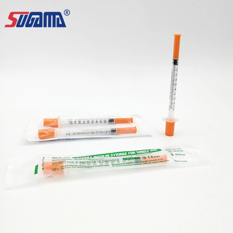 Medical Consumables Orange Cap Disposable Insulin Syringe Needle