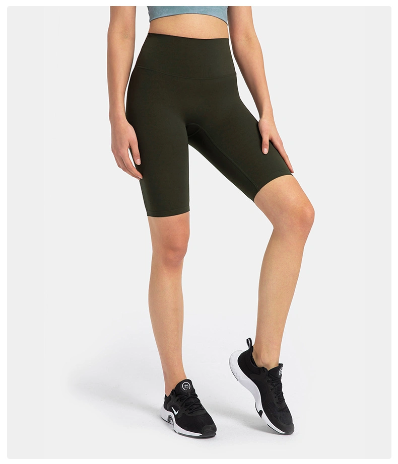 Comercio al por mayor trajes de sudor cortos de deporte fitness femenino desnudo de cintura alta elevación de cadera ejecutando Yoga bolsillos corto Panties secado rápido de ropa deportiva ropa de gimnasia