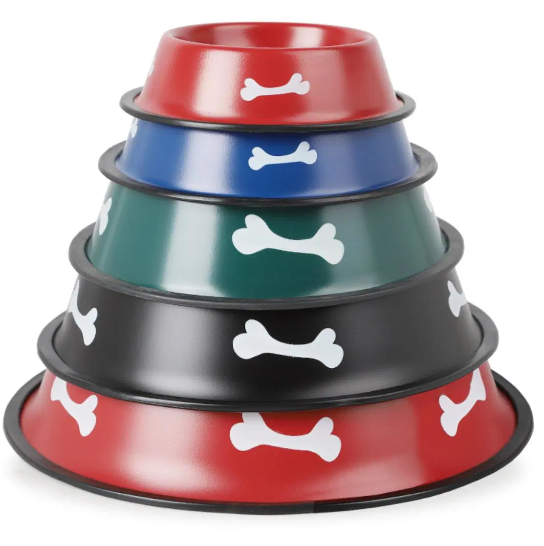 Stainless Steel Bowl Cats Food Water Dish Feeder None Slip Pet Bowls