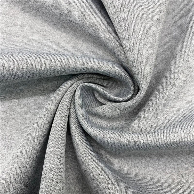 Tissu en spandex élastique fonctionnel en maille gris chiné pour vêtements de sport
