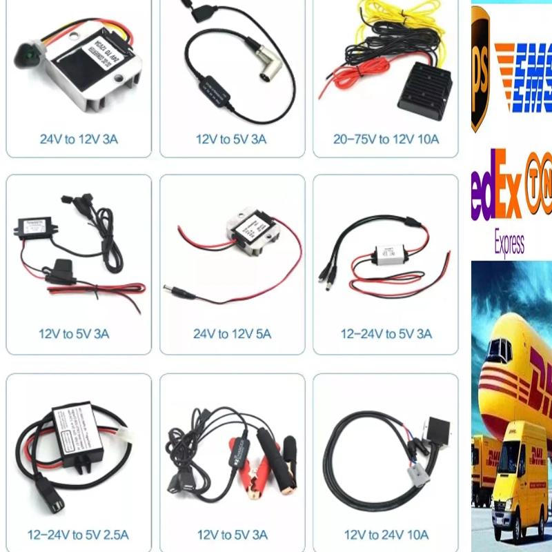 12V 24V a 5V 3A Buck convertidores DC-DC de sellado con dos tomas USB converter