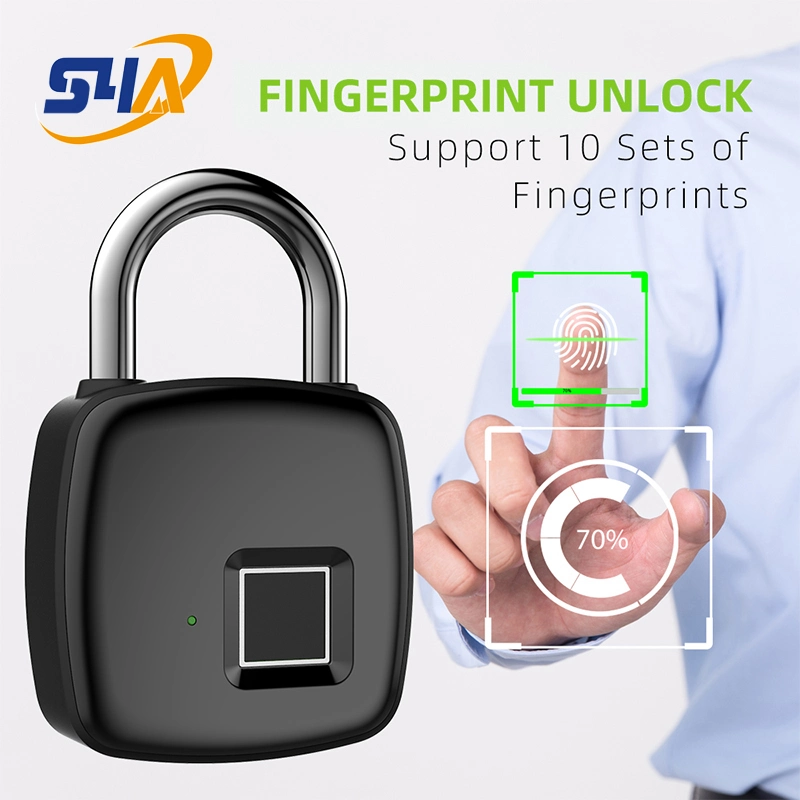 Smart Fingerprint Lock Mini USB carga Smart Padlock Cabinet Fingerprint Candado con bolsa de bloqueo