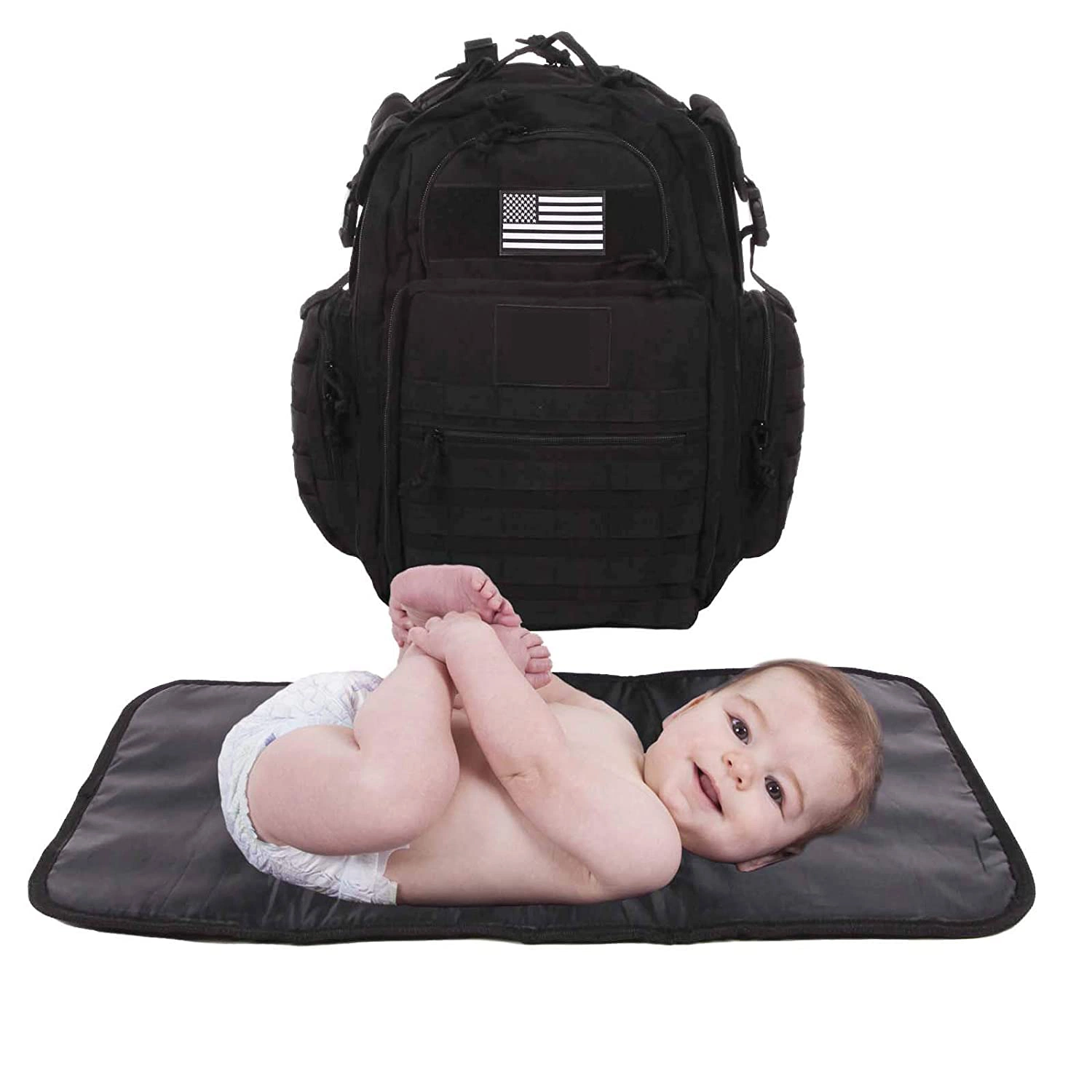 New Design High quality/High cost performance Diaper Bag with Tactical Style Dad Bag Gear Changing Pad Dad Diaper Bag