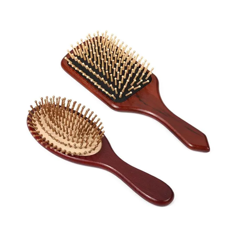 Salon Tools Manufacturer Wooden Paddle Cushion Brush Nylon Bristle Hair Extension Brush