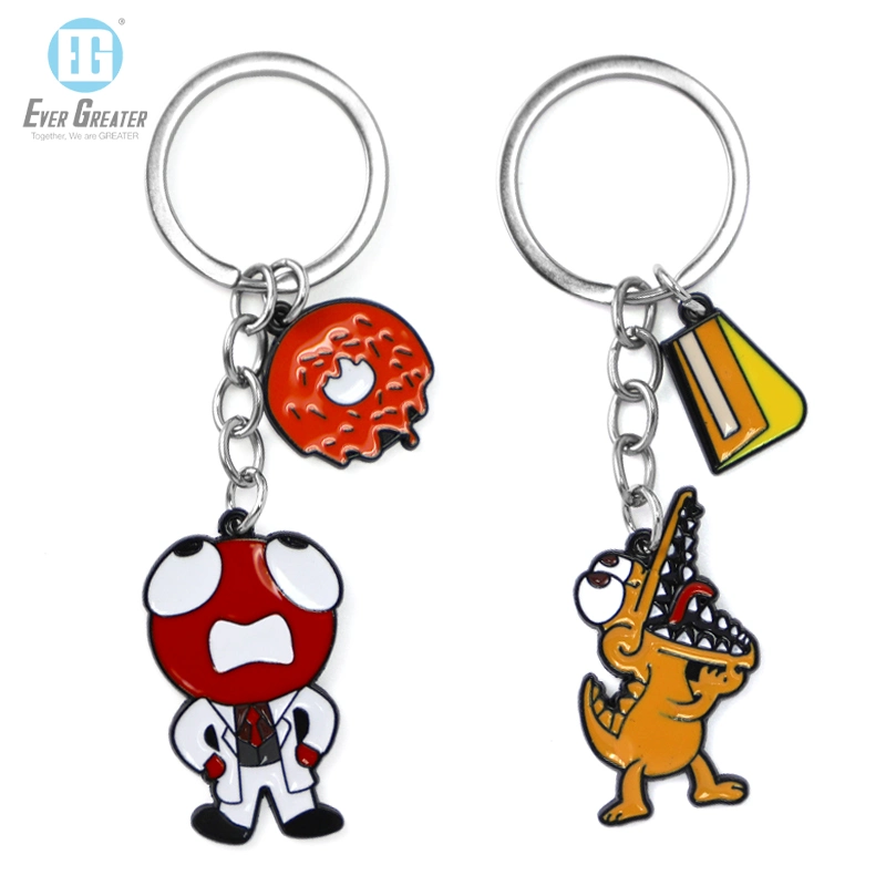 Пользовательские цепочки ключей изящный металлический Keychains эмаль