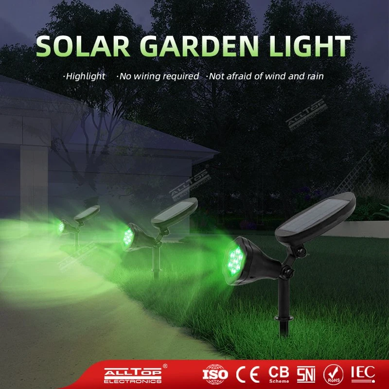 ALLTOP hohe Helligkeit RGB ABS Wasserdicht IP65 Park Path Way 7W Outdoor LED Solar Gartenleuchte