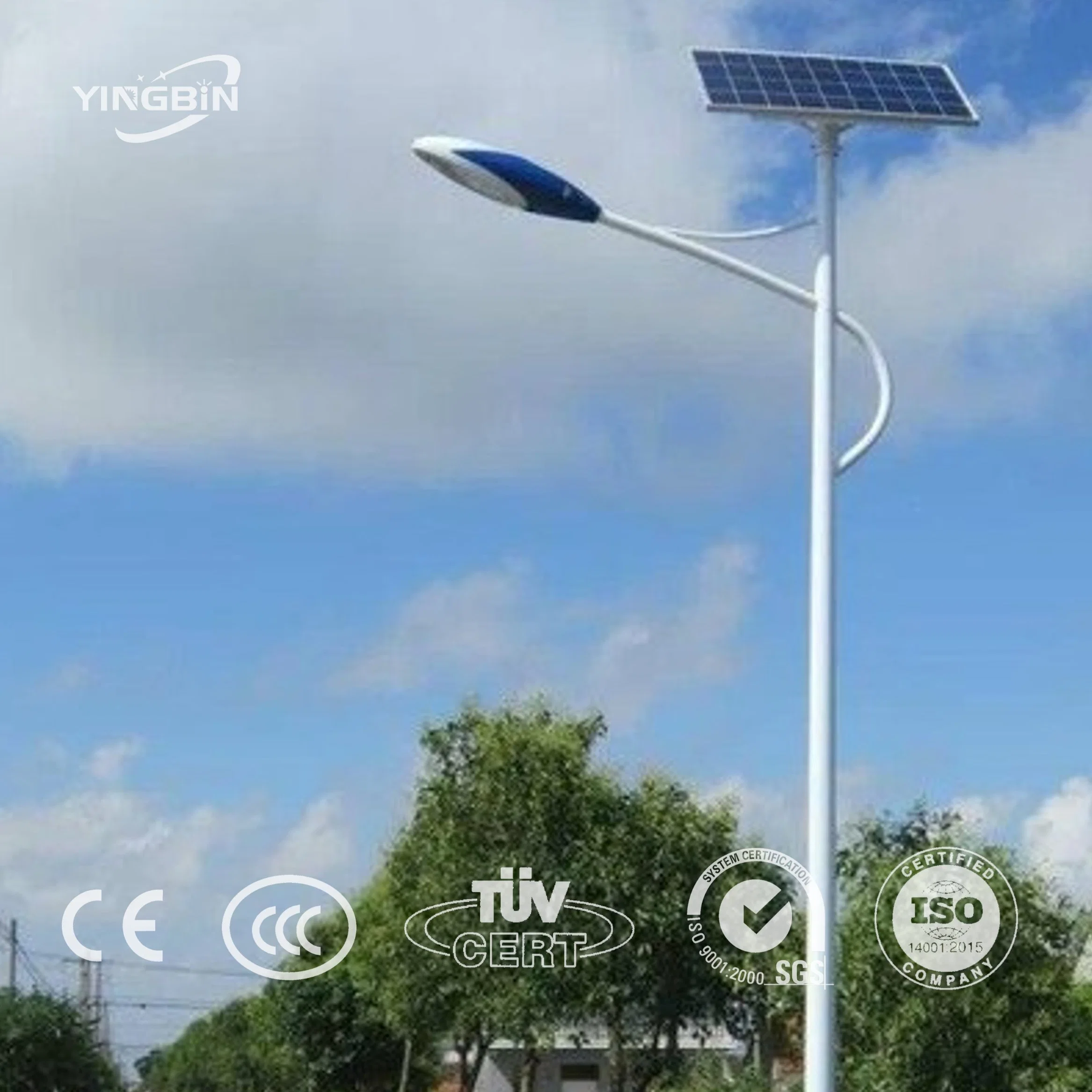 Yingbin 9m 12m 15m Solar LED Street Light Polo para Carreteras urbanas con Panel Solar