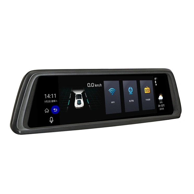 Ecrã Full Touch IPS 4G Android Mirror GPS 1080P de 10" com dupla objetiva Câmara de espelho de visualização traseira para automóvel DVR para veículo Adas Bt WiFi L1008