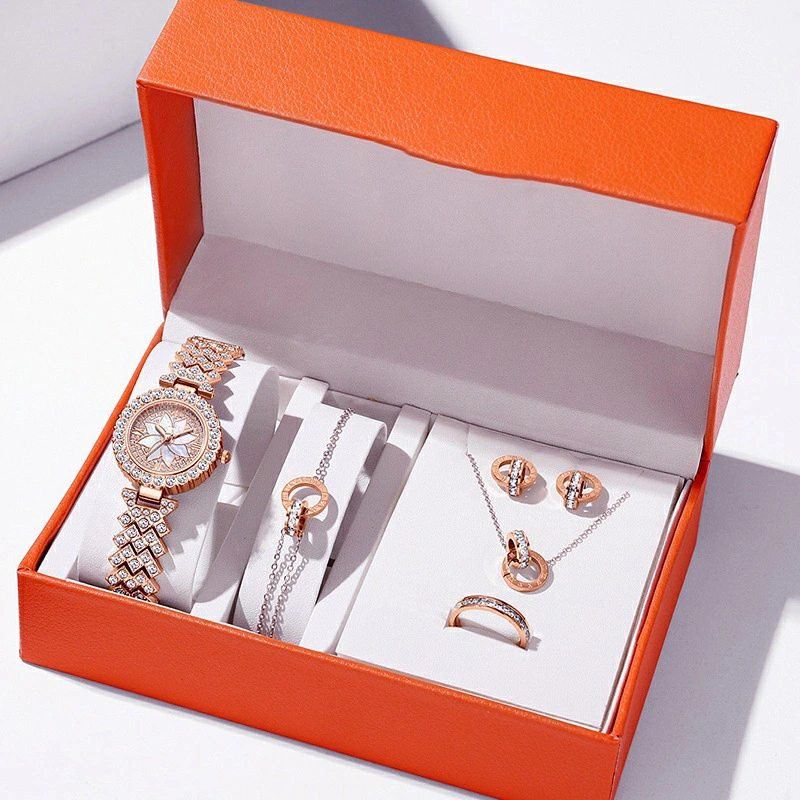 Relógio de conjunto Full Diamond Quartz pulseira Watch Jóias para mulher