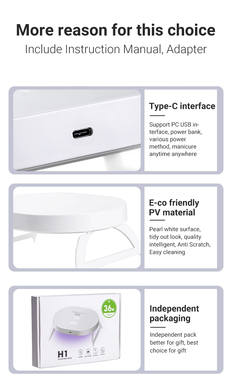 New Design 36W Fast Curing Cordless UV LED Lamp Professional Nail Dryer UV LED Lamp USB Nail Lamp