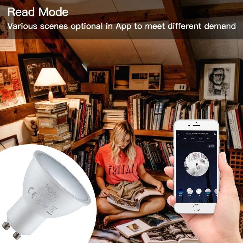 DIY Color Smart GU10 Bulbs Smart Home Saving Energy Smart LED Lamps Timer Work with Alexa Google Home Alice Rgbcw Dimmable Light