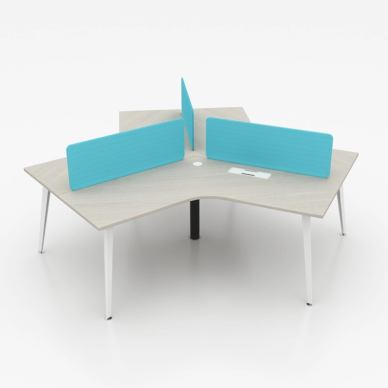 Fabricante de móveis para escritório Mesa de escritório moderna Mesa de funcionários a 120 graus.