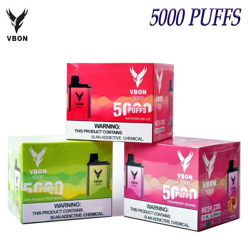 Vbon Bar 5000 الجديد Vbon Baper vaporizer E Cigarette Vape قلم للولايات المتحدة الأمريكية