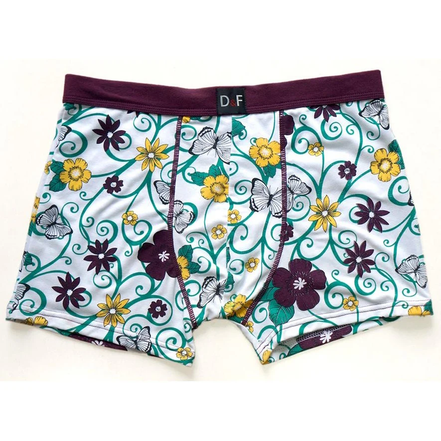 Men&prime; S Underpants with Printed Soft Floral Designs