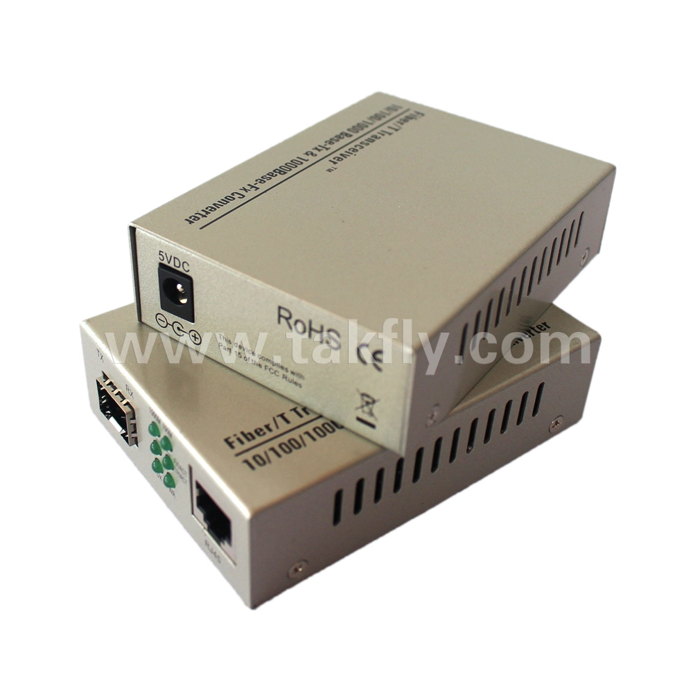 Fiber Optic 1 SFP Fiber Port with 1 RJ45 Port SFP Media Converter