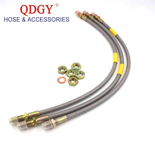 Car Brake System Stainless Steel Brake Hose Line with Different End Fitting