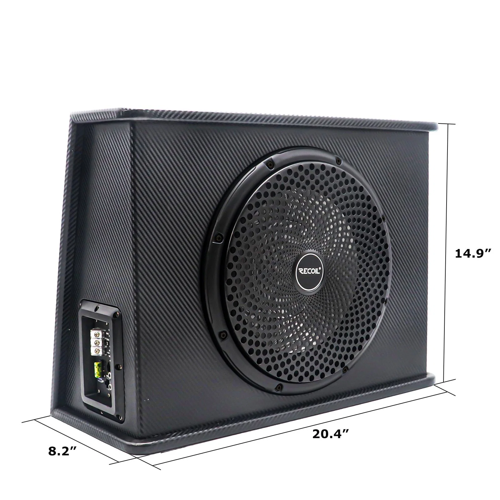 Edge Sws10 10inch 600W Slim Active Ported Subwoofer Enclosure with Installation Wiring Kits