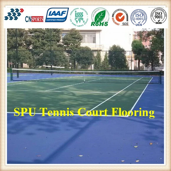 Sol sportif en pu de silicone pour terrain de tennis