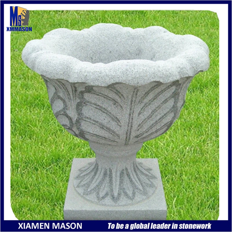 Roman Style White Marble Made Garden Flower Pot